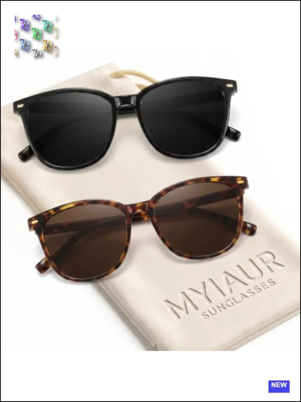 Polarized Sunglasses for Women UV400 Oversized Square Shades 2 Pack